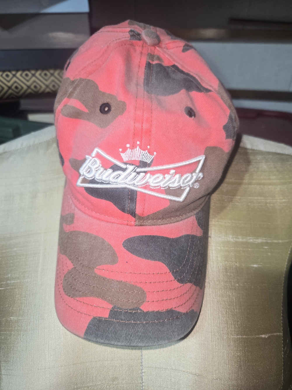 Budweiser Red and Brown Camo Baseball Cap